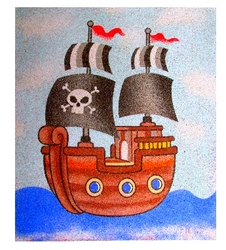 Šablona na pískový obrázek - Pirátská loď