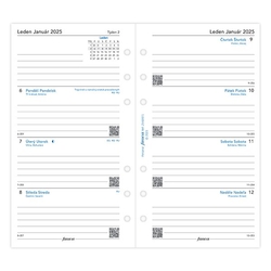 Náhradní náplň do Diáře Filofax 2025 - A6 osobní, týden na dvě strany